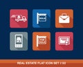 Real estate flat icons set. Royalty Free Stock Photo