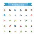 Real Estate Flat Icons Royalty Free Stock Photo