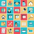 Real Estate flat icons set Royalty Free Stock Photo