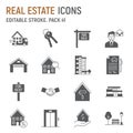 Real estate glyph icon set Royalty Free Stock Photo