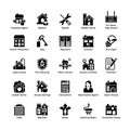 Real Estate Glyph Icons 4 Royalty Free Stock Photo