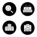 Real estate glyph icons set Royalty Free Stock Photo