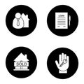 Real estate glyph icons set Royalty Free Stock Photo