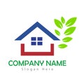 Real estate green and home buildings logo icons template. Logo Template, estate icon. Royalty Free Stock Photo