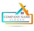 Real estate and home creative, colorful logo on white background. Business