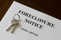 Real Estate Home Foreclosure Legal Notice And Keys Royalty Free Stock Photo