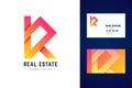 Real estate, home sales logo and business card template. Royalty Free Stock Photo