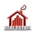 Real estate house graph chart Royalty Free Stock Photo