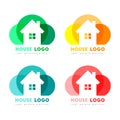 Real estate house logo set Royalty Free Stock Photo