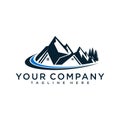 Real estate house mountain logo template Royalty Free Stock Photo