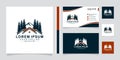 Real estate house mountain logo template with business card design Royalty Free Stock Photo