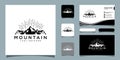 Real estate house mountain logo template with business card design template Royalty Free Stock Photo