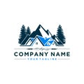 Real estate house mountain logo template Royalty Free Stock Photo