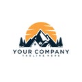 Real estate house mountain logo template Royalty Free Stock Photo