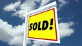 Real Estate House for Sale Sign Flipping to Sold Home with Alpha Matte