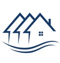 Real estate blue houses logo