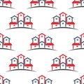 Real Estate houses seamless pattern background