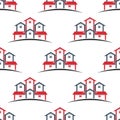 Real Estate houses seamless pattern background Royalty Free Stock Photo