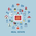 Real estate and housing property icons