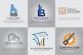 Real estate icon, house symbol, home logo. Building construction  vector flat icon for apps or website Royalty Free Stock Photo