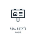 real estate icon vector from building collection. Thin line real estate outline icon vector illustration Royalty Free Stock Photo