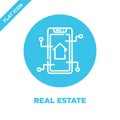 real estate icon vector from smart home collection. Thin line real estate outline icon vector  illustration. Linear symbol for use Royalty Free Stock Photo