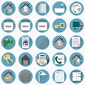 Real estate icons in flat design