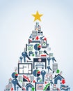 Real estate industry icons Christmas Tree Royalty Free Stock Photo