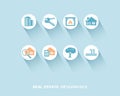 Real estate infographic with flat icons set Royalty Free Stock Photo