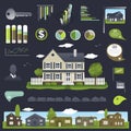 Real estate infographics design with house Royalty Free Stock Photo