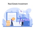 Real Estate Investment set. Insightful guidance on property markets, potential