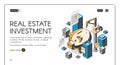 Real estate investment isometric landing page