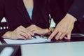 The real estate investor entered into a contract of sale with a hire-purchase contract in the presence of an attorney in the Royalty Free Stock Photo
