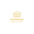 Real estate king, Home crown vector logo template Royalty Free Stock Photo