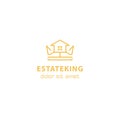 Real estate king, Home crown vector logo template Royalty Free Stock Photo