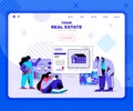 Real estate landing page vector template.