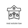 real estate law icon. Trendy modern flat linear vector real estate law icon on white background from thin line law and justice co Royalty Free Stock Photo