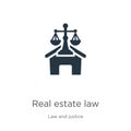 Real estate law icon vector. Trendy flat real estate law icon from law and justice collection isolated on white background. Vector Royalty Free Stock Photo