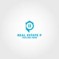 Real estate with letter P logo design templates idea Royalty Free Stock Photo