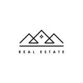 Real estate line art logo design template. Design elements for logo, label, emblem, sign. Vector illustration - Vector Royalty Free Stock Photo