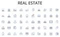 Real estate line icons collection. Agility, Adaptability, Resilience, Innovation, Progress, Efficiency, Growth vector