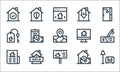 Real estate line icons. linear set. quality vector line set such as living room, billboard, new, buy, sold, property, search,