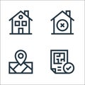 real estate line icons. linear set. quality vector line set such as print, placeholder, discard