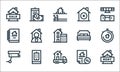 real estate line icons. linear set. quality vector line set such as rent, moving truck, cctv, discount, real estate, report,