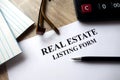 Real estate listing form