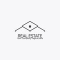 Real estate logo black white style flat design