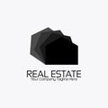 Real estate logo black white style flat design