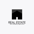 Real estate logo black white style flat design