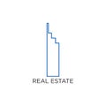 Real Estate Logo, Building, or Home, Design Vector With Line, linear, style, or mono line Royalty Free Stock Photo