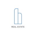 Real Estate Logo, Building, or Home, Design Vector With Line, linear, style, or mono line Royalty Free Stock Photo